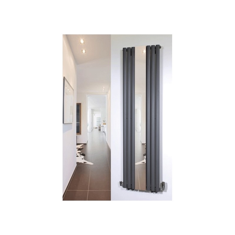 499mm (w) x 1800mm (h) Brecon Anthracite Mirror Radiator