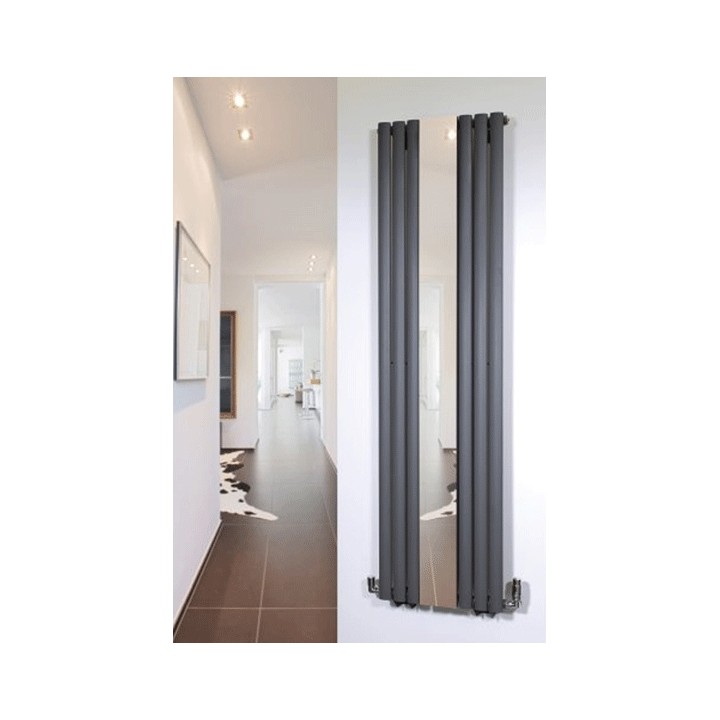 499mm (w) x 1800mm (h) Brecon Anthracite Mirror Radiator
