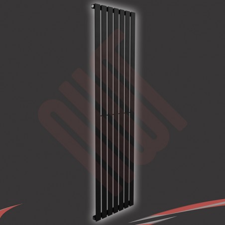 516mm (w) x 1850mm (h) "Corwen" Black Flat Panel Vertical Radiator (7 Sections)