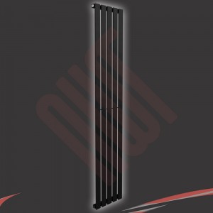 360mm (w) x 1850mm (h) "Corwen" Black Flat Panel Vertical Radiator (5 Sections)