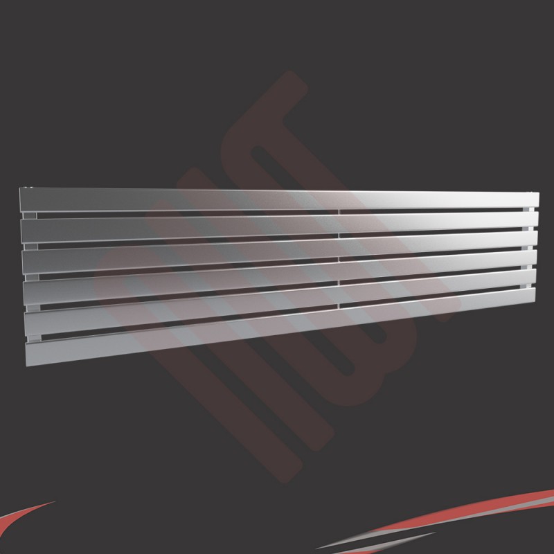 1850mm (w) x 440mm (h) "Corwen" Chrome Flat Panel Horizontal Radiator (6 Sections)
