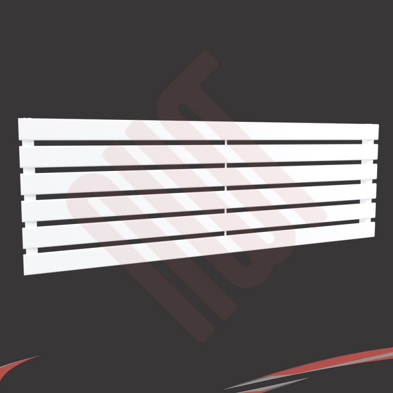 1250mm (w) x 440mm (h) "Corwen" White Flat Panel Horizontal Radiator (6 Sections)