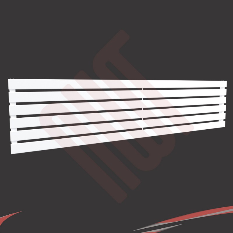 1850mm (w) x 440mm (h) "Corwen" White Flat Panel Horizontal Radiator (6 Sections)