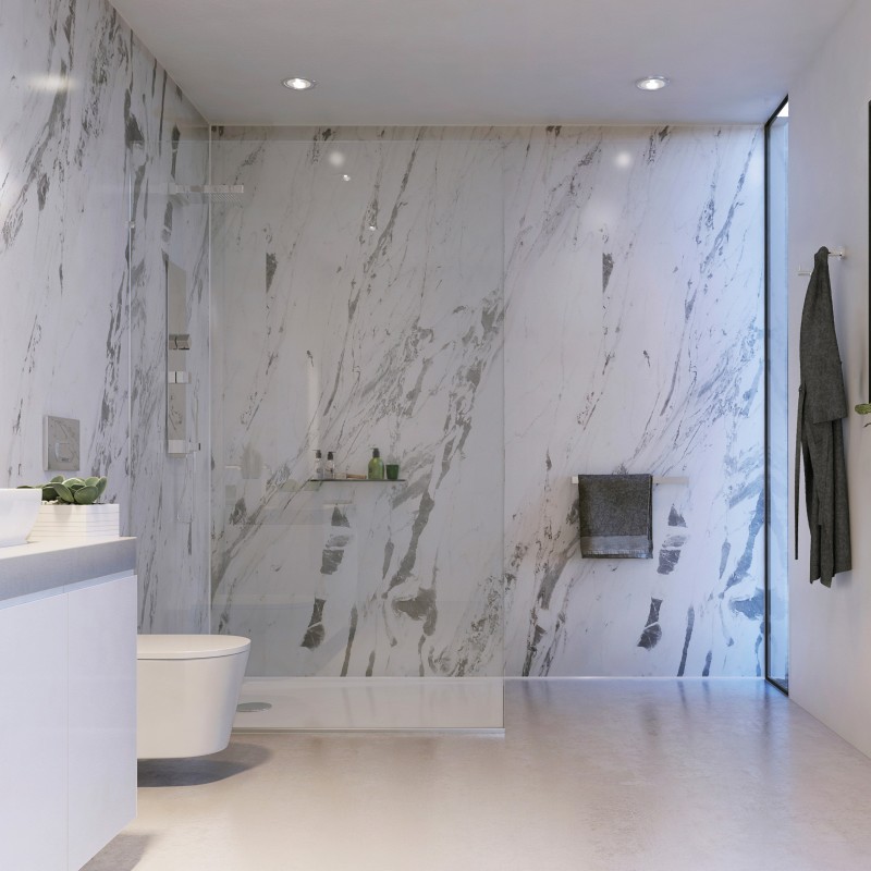 Lightning Marble - Showerwall Panels - Insitu