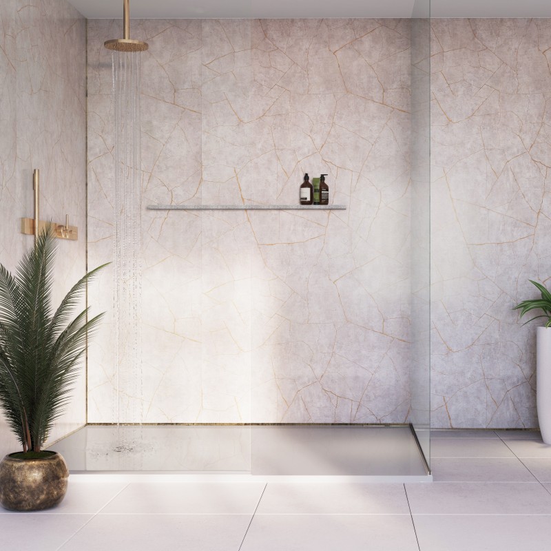 Gold Slate Gloss - Showerwall Panels - Insitu