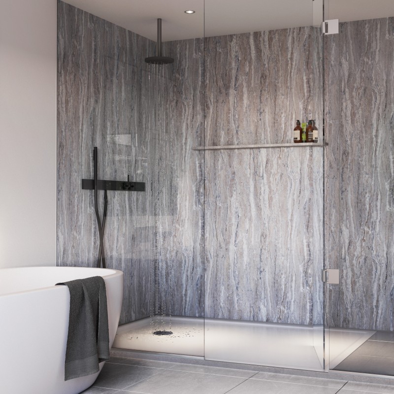 Blue Tone Stone - Showerwall Panels - Insitu