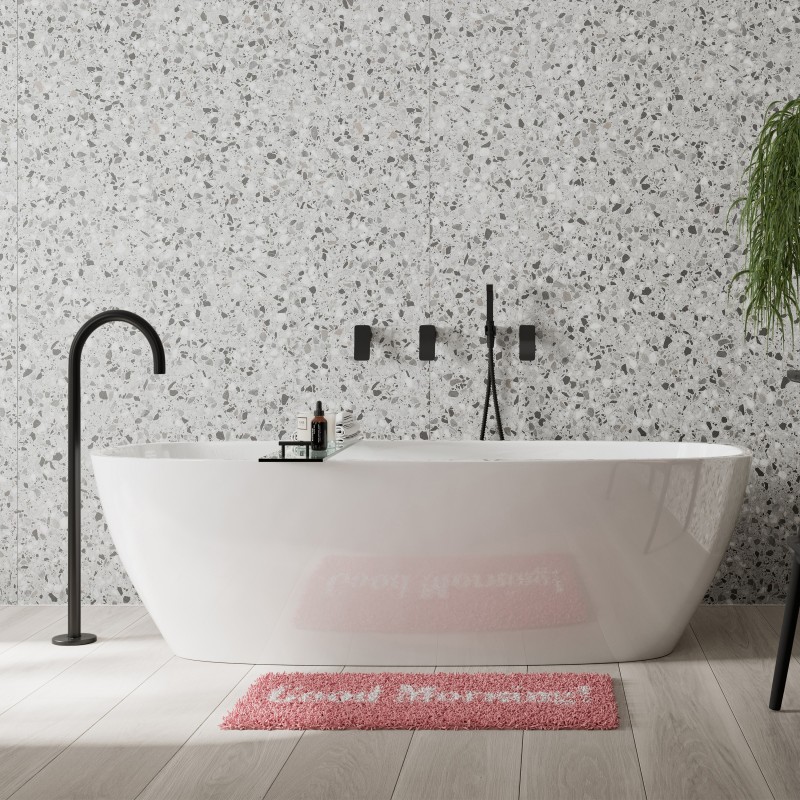 Positano Grey Terrazzo - Showerwall Panels - Insitu