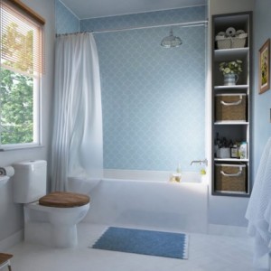 Sky Scallop Patterned Acrylic - Showerwall Panel - Insitu