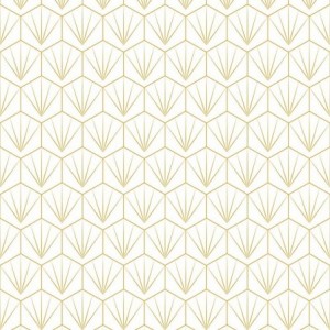 White & Mustard Deco Tile Patterned Acrylic - Showerwall Panel - Swatch
