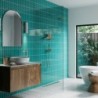 Teal Vertical Tile Patterned Acrylic - Showerwall Panel - Insitu