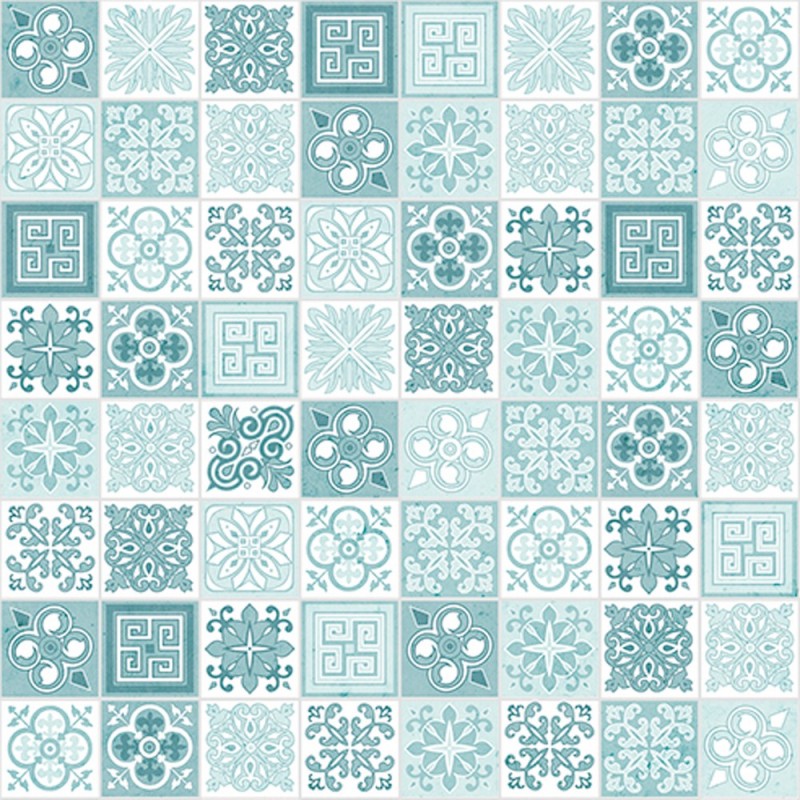 Turquoise Victorian Tile Acrylic - Showerwall Panel - Swatch