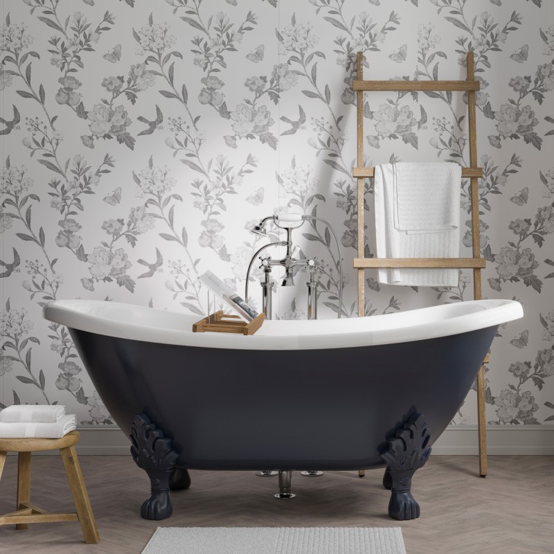Grey Vintage China Acrylic - Showerwall Panel - Insitu