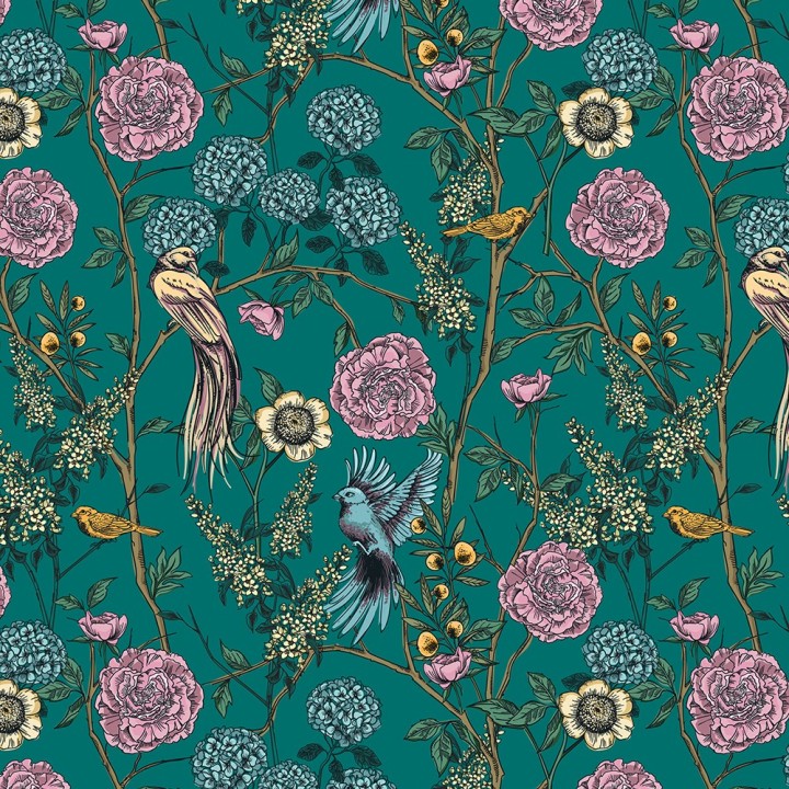 Vintage Birds Acrylic - Showerwall Panel - Swatch