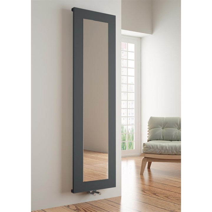 Carisa Quadro Anthracite 470 x 1800 Aluminium Designer Mirror