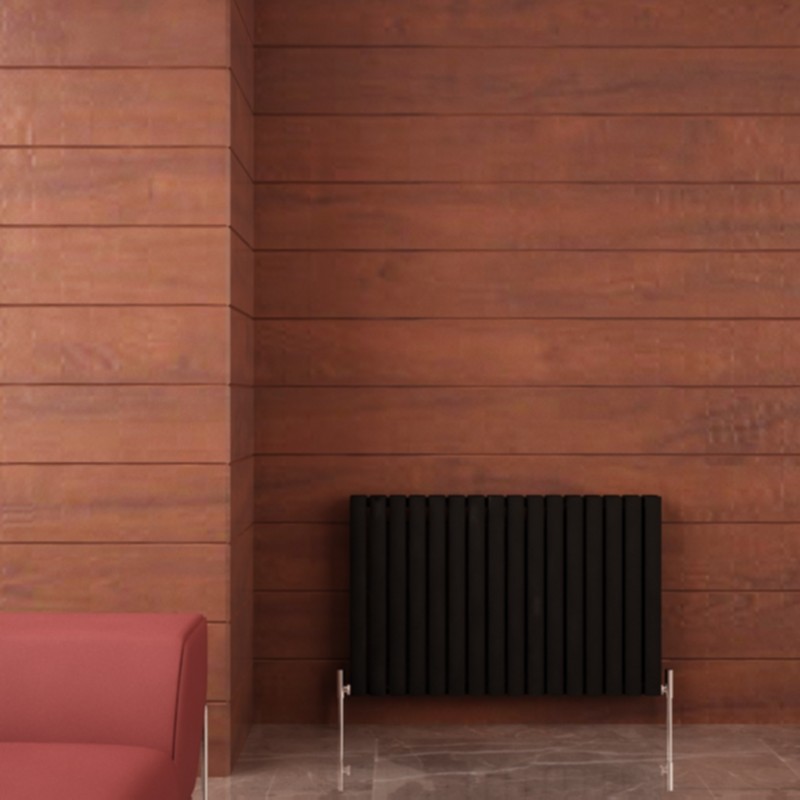 Carisa Tallis Double Aluminium Vertical & Horizontal Designer Radiator Black