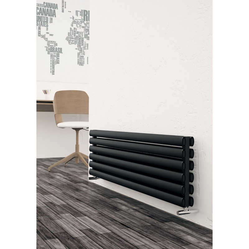 Carisa Tallis Double XL Aluminium Horizontal Designer Radiators Black