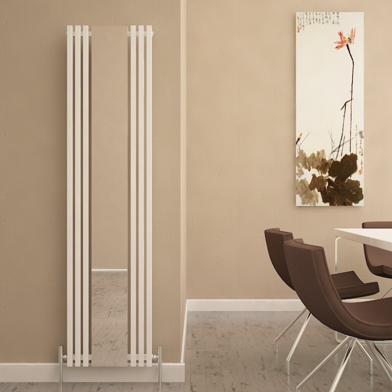 Carisa Sophia Mirror Aluminium Vertical Designer Radiator White