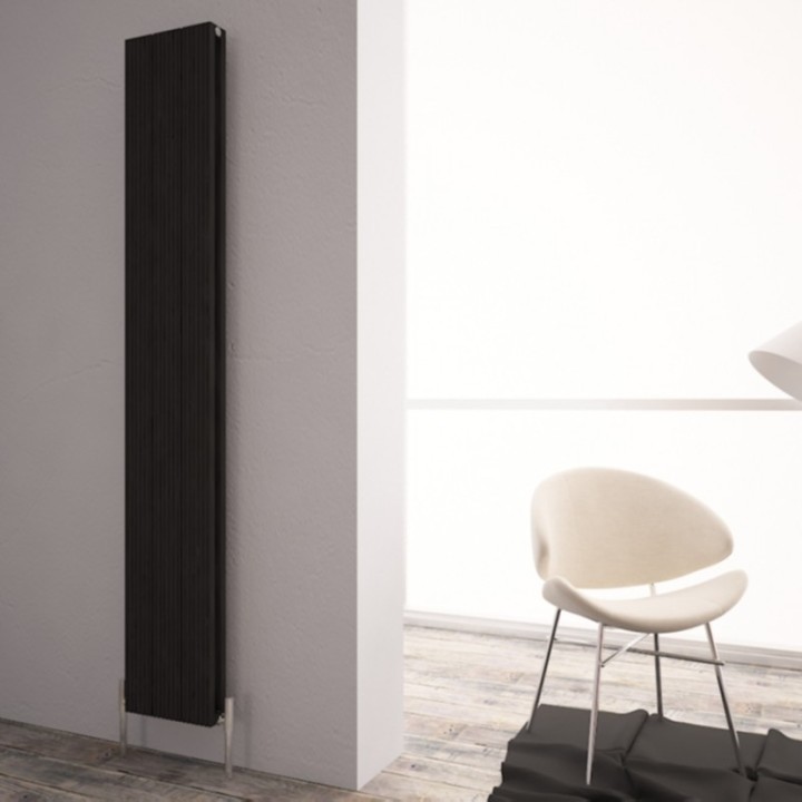 Carisa Monza Double Black Aluminium Vertical Designer Radiator