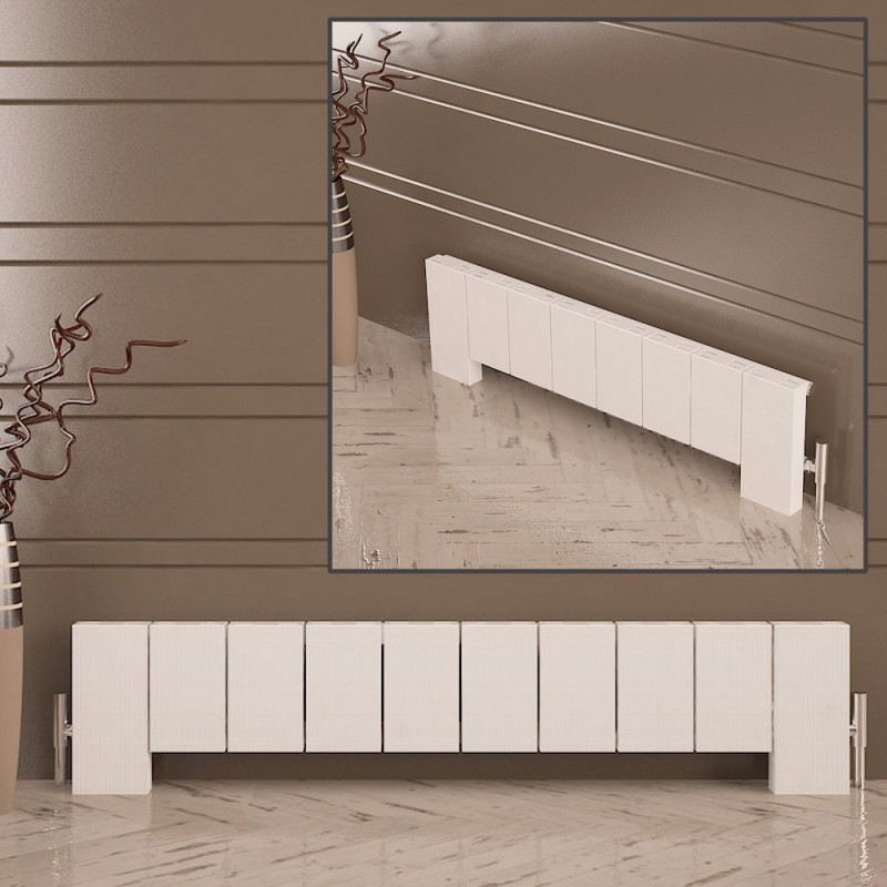 Carisa Elvino Floor Standing Aluminium Horizontal Designer Radiator Multi