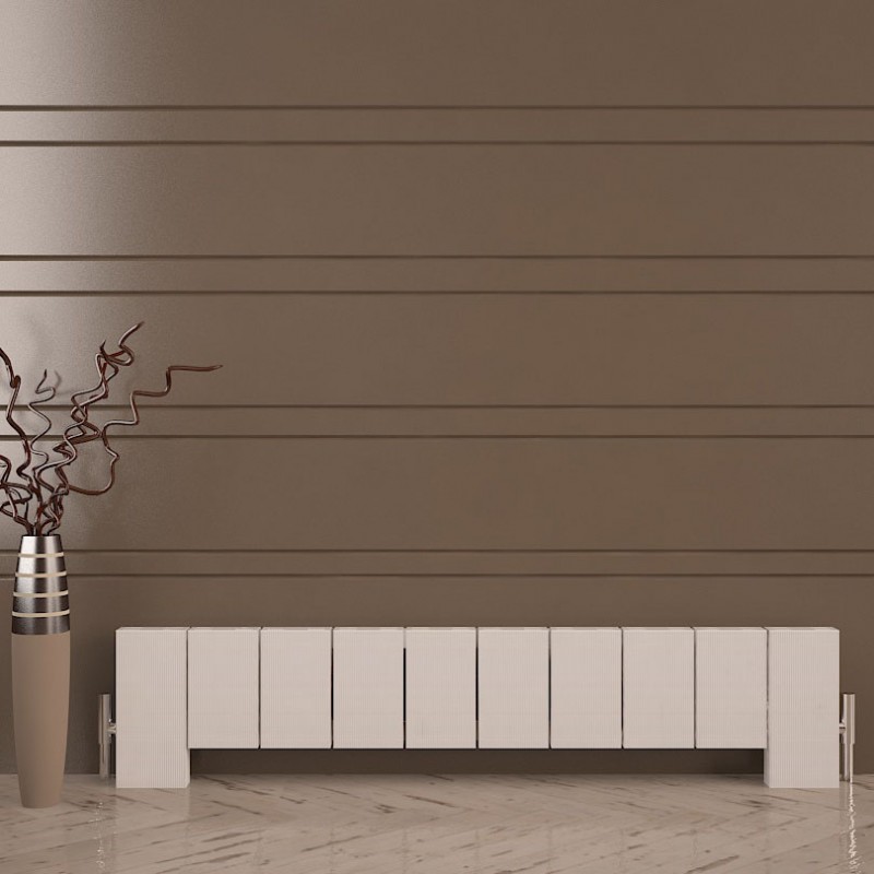 Carisa Elvino Floor Standing Aluminium Horizontal Designer Radiator Front on