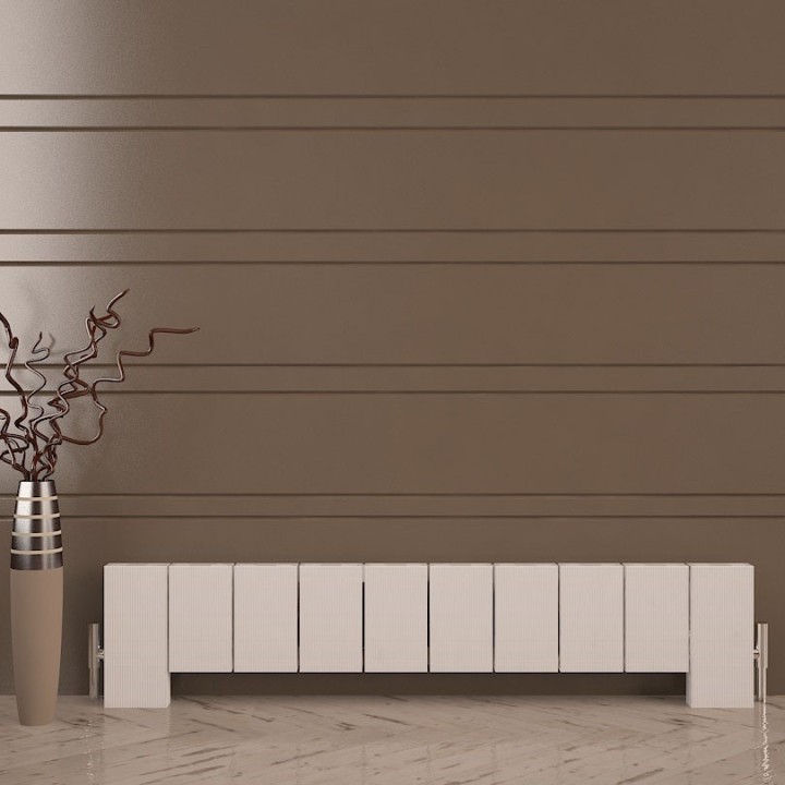 Carisa Elvino Floor Standing Aluminium Horizontal Designer Radiator Front on