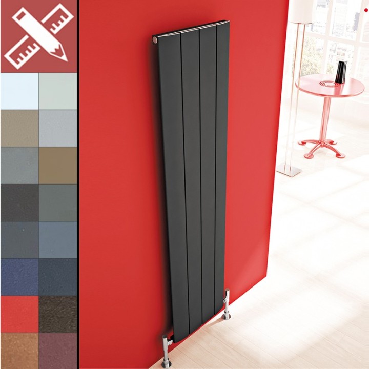 Carisa Slim Aluminium Vertical Designer Radiators 18 Bespoke Colour Chart