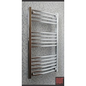 500mm (w)  x 800mm (h) Electric Curved Chrome Towel Rail (Single Heat or Thermostatic Option)