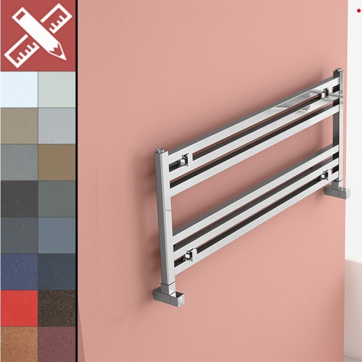 Carisa Fame Horizontal Aluminium Designer Heated Towel Rails 18 Bespoke Colours