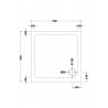 Slip Resistant Square Shower Tray 760 x 760mm - Technical Drawing