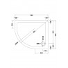 Slip Resistant Offset Quadrant Shower Tray LH 900 x 760mm - Technical Drawing
