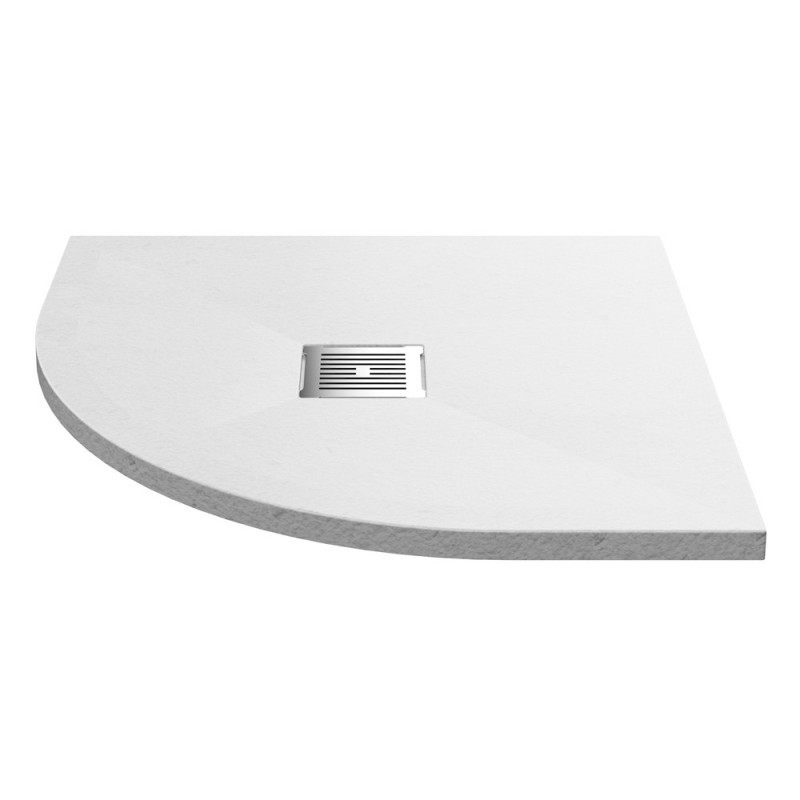 White Slate Slimline Quadrant Shower Tray 800 x 800mm - Main