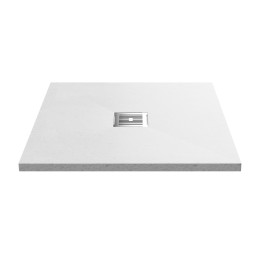 White Slate Slimline Square Shower Tray 800 x 800mm - Main