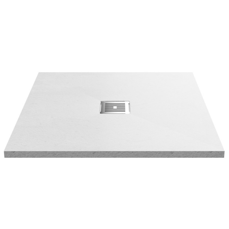 White Slate Slimline Square Shower Tray 900 x 900mm - Main