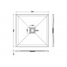 White Slate Slimline Square Shower Tray 900 x 900mm - Technical Drawing