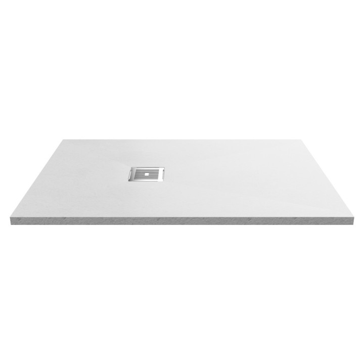 White Slate Slimline Rectangular Shower Tray 1200 x 800mm - Main