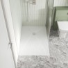 White Slate Slimline Rectangular Shower Tray 1200 x 800mm - Insitu