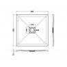 Black Slate Slimline Square Shower Tray 800 x 800mm - Technical Drawing