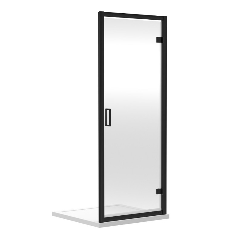 Matt Black Rene Hinged Shower Door 800mm - Main