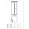 Chrome Rene Bi-Fold Shower Door 700mm - Technical Drawing