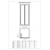 Chrome Rene Bi-Fold Shower Door 900mm - Technical Drawing