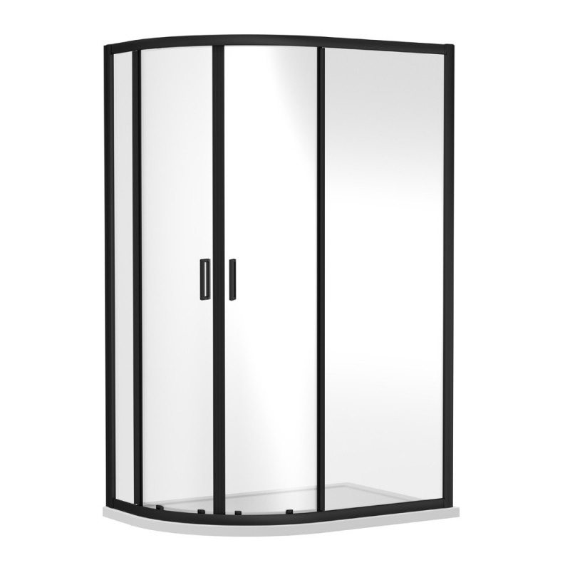 Matt Black Rene Offset Quadrant Shower Enclosure 1200 x 800mm - Main