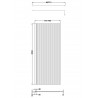 Matt Black Fluted Wetroom Glass Screen 800 x 1850 x 8mm - Technical Drawing