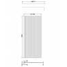 Chrome Fluted Wetroom Glass Screen 800 x 1850 x 8mm - Technical Drawing