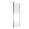 Brushed Brass Outer Framed Wetroom Screen with Support Bar 700 x 1850 x 8mm - Main