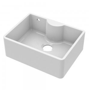 Fireclay Butler Sink with Tap Ledge & Overflow 595 x 450 x 220mm - Main