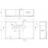 Fireclay Butler Sink with Stepped Weir 895 x 550 x 220mm - Technical Drawing