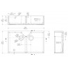 Fireclay Butler Sink  with Stepped Weir & Overflows 895 x 550 x 220mm - Technical Drawing