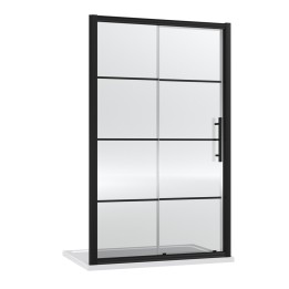 Apex Matt Black 1200mm Sliding Shower Door - Main