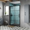 Apex Matt Black 1200mm Sliding Shower Door - Insitu