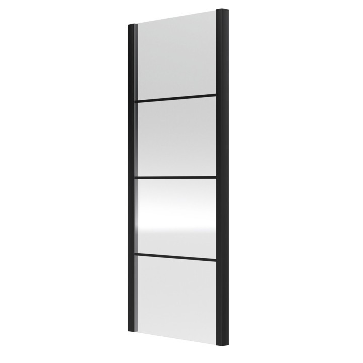 Apex Matt Black 800mm Side Shower Panel - Main
